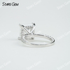 9.5×9.5mm Princess Cut Moissanite S925 Sterling Silver Pave Engagement Ring