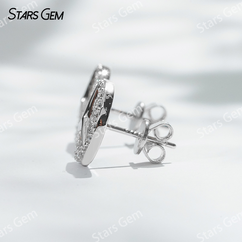 1.4mm Round Brilliant Cut Moissanite S925 Sterling Silver Diamond Stud Earrings