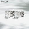 5×7mm Radiant Cut Moissanite S925 Sterling Silver Diamond Stud Earrings