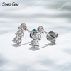 2.5mm & 2.75mm & 3mm Round Brilliant Cut Moissanite S925 Sterling Silver Diamond Stud Earrings