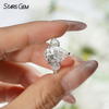 9×​13mm Pear Cut Moissanite S925 Sterling Silver Three Stone Engagement Ring