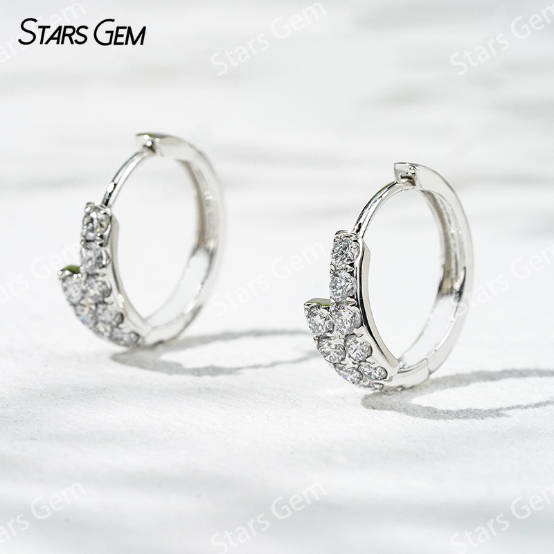 2.1mm Round Brilliant Cut Lab Grown Diamond 18K White Gold Diamond Earrings