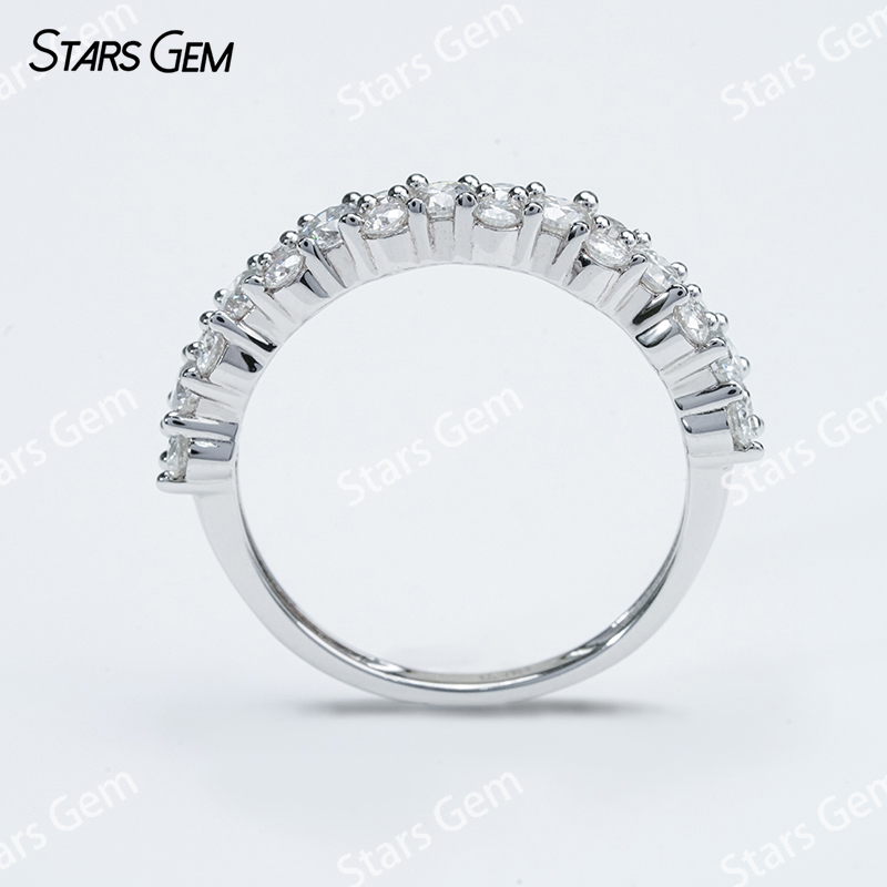 1.9mm & 2.6mm Round Brilliant Cut Moissanite S925 Sterling Silver Diamond Ring