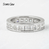 3×3mm Princess Cut Moissanite S925 Sterling Silver Diamond Eternity Ring
