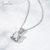 6.5mm & 8mm Round Brilliant Cut Moissanite S925 Sterling Silver Diamond Pendant Necklace
