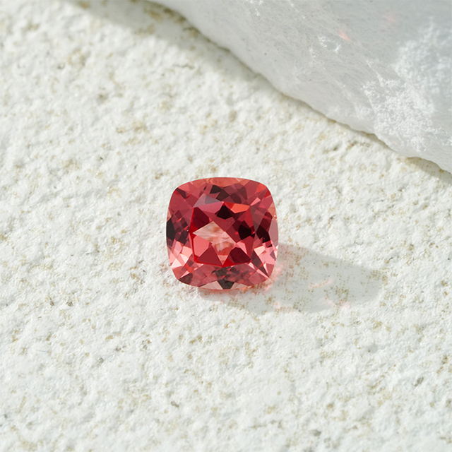 Cushion Cut Dark Pink Padparadscha Color Lab Grown Gemstones