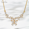 3×6mm Marquise Cut & 3×4mm Pear Cut Lab Grown Diamond Butterfly Shape 18K Gold Diamond Necklace
