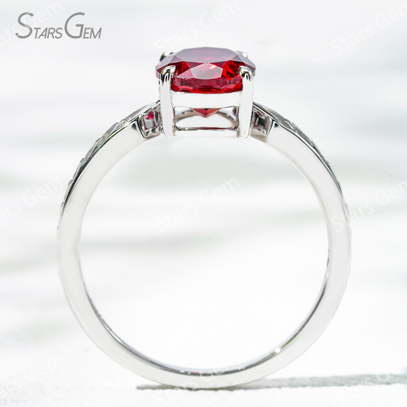 Custom Colors Gemstone Jewelry 7×9mm Oval Cut Lab Gemstones 18K Gold Solitaire Engagement Ring