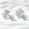 3×4mm Pear Cut Lab Grown Diamond Petals Shape Design 18K Gold Diamond Stud Earrings