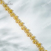 2×3mm Pear Cut Yellow Lab Grown Diamond Petals Shape Design 18K Yellow Gold Tennis Bracelet