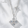 4.5mm Round Brilliant Cut Lab Grown Diamond 18K White Gold Diamond Pendant Necklace