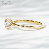 5.5×7.7mm Oval Cut Lab Grown Diamond 14K Yellow Gold Tension Set Solitaire Engagement Ring