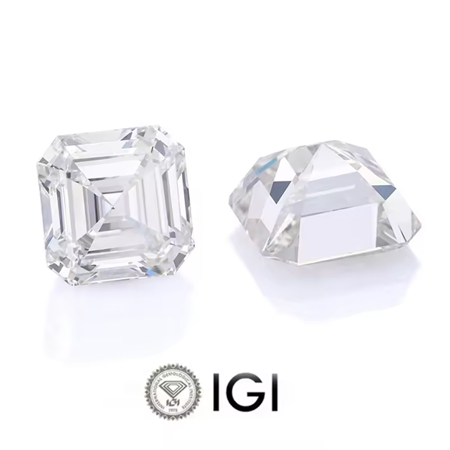 Asscher Cut Real Diamond HPHT CVD Lab Grown Diamond with IGI