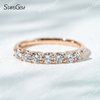 Starsgem 3.3mm Round Brilliant Cut Lab Grown Diamond 10K Gold Half Circle Diamond Eternity Ring