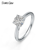 Starsgem 6.3-6.5mm Round Brilliant Cut Lab Grown Diamond 10K Gold Solitaire Engagement Ring