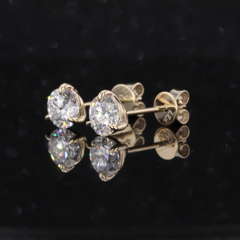 18K Yellow Gold Martini Set 1 Carat T.W Lab Grown Diamond Earring