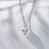 18K Solid White Gold 1CT Heart Cut Lab Grown Diamond Pendant Necklace For Women