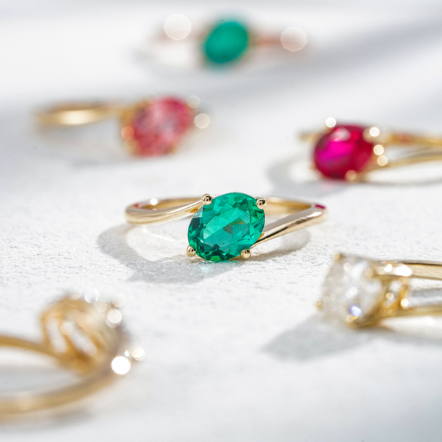 Starsgem Custom Real 9K 10K 14K 18K Solid Gold 1.0ct Oval Shape Solitaire ring Lab Grown Gemstone IGI Lab Diamond Engagement Rings