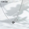 18K White Gold Necklace Round Brilliant Cut DEF VS Lab Grown Diamond Heart Shape Pendant