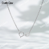 18K White Gold 3.2mm DEF VS Halo Set Round Brilliant Cut Lab Grown Diamond Pendant Necklace