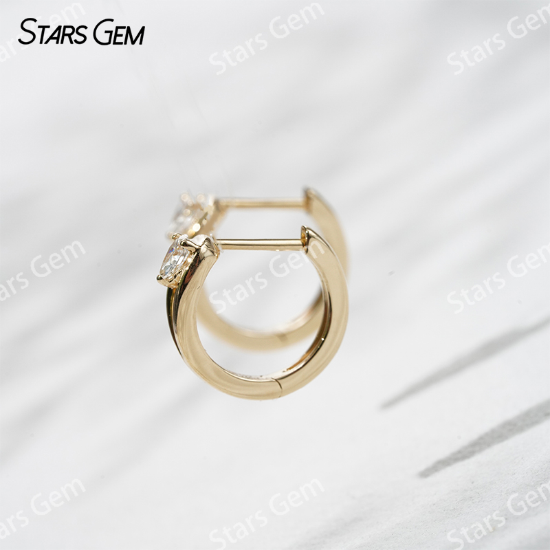 3×4mm Pear Cut Lab Grown Diamond 18K Yellow Gold Diamond Earrings