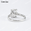 7×9mm Cushion Cut Moissanite S925 Sterling Silver Pave Engagement Ring