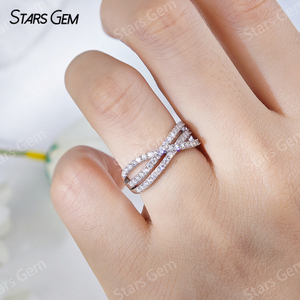 1.3mm Round Brilliant Cut Moissanite S925 Sterling Silver Diamond Eternity Ring