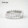 1.5×3.5mm Baguette Step Cut Moissanite S925 Sterling Silver Diamond Eternity Ring