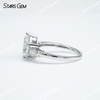 7×​9mm Pear Cut Moissanite S925 Sterling Silver Three Stone Engagement Ring