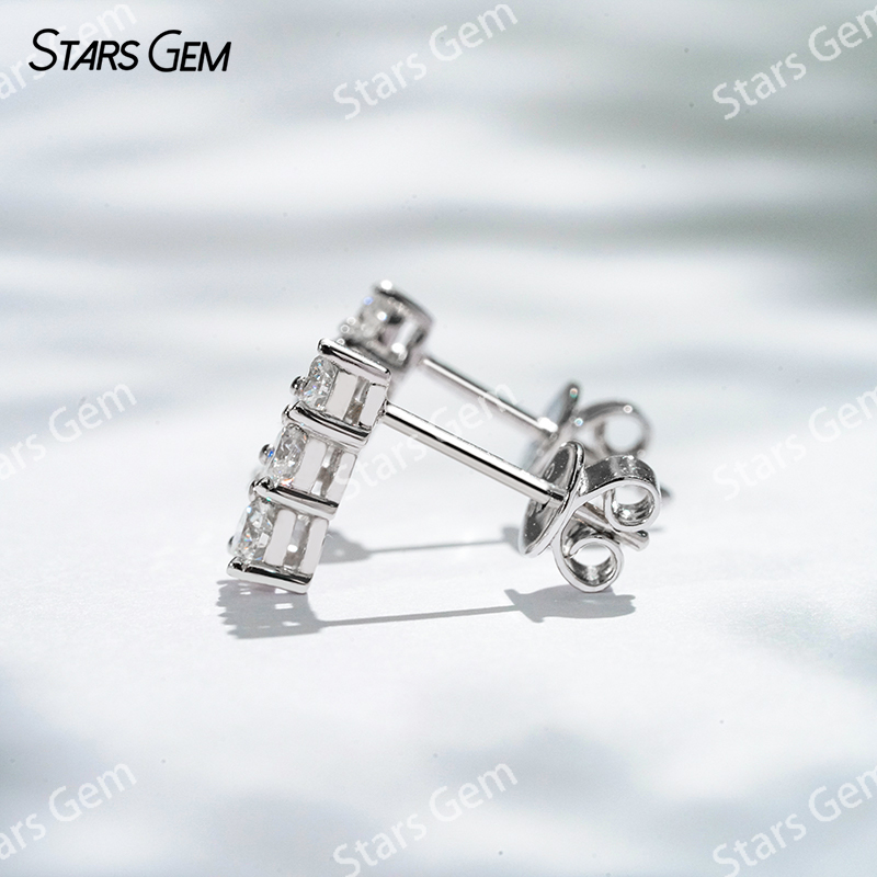 2.5mm & 2.75mm & 3mm Round Brilliant Cut Moissanite S925 Sterling Silver Diamond Stud Earrings