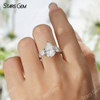 9×​13mm Pear Cut Moissanite S925 Sterling Silver Three Stone Engagement Ring