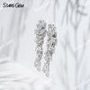 6.5×4.5mm Pear Cut Lab Grown Diamond Fancy Design 18K White Gold Diamond Earrings