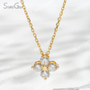 3.4mm Round Brilliant Cut Lab Grown Diamond 18K Yellow Gold Diamond Pendant Necklace