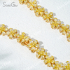 2×3mm Pear Cut Yellow Lab Grown Diamond Petals Shape Design 18K Yellow Gold Tennis Bracelet