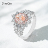 7.58×5.58mm Oval Cut Pink Lab Grown Diamond 18K White Gold Halo Engagement Ring