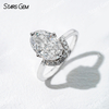 7.6×10.9mm Oval Cut Lab Grown Diamond With Side Diamond 18K White Gold Engagement Ring