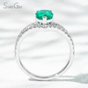 6×9mm Pear Cut Lab Grown Emerald 18K Gold Pave Engagement Ring
