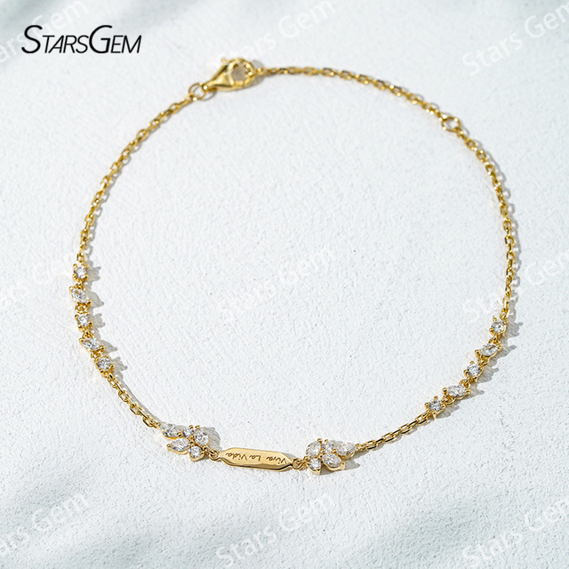 1.8×3mm Marquise Cut & 1.7mm and 2mm Round Brilliant Cut Lab Grown Diamond 18K Yellow Gold Diamond Bracelet