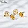 Starsgem Different Sizes Round Brilliant Cut Lab Grown Diamond 10K Gold Diamond Stud Earrings