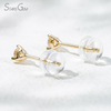 Starsgem 0.1ct & 0.2ct Round Brilliant Cut Lab Grown Diamond 10K Gold Diamond Stud Earrings
