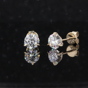 18K Yellow Gold Martini Set 1 Carat T.W Lab Grown Diamond Earring