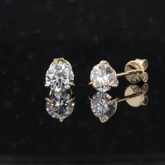 18K Yellow Gold Martini Set 1 Carat T.W Lab Grown Diamond Earring