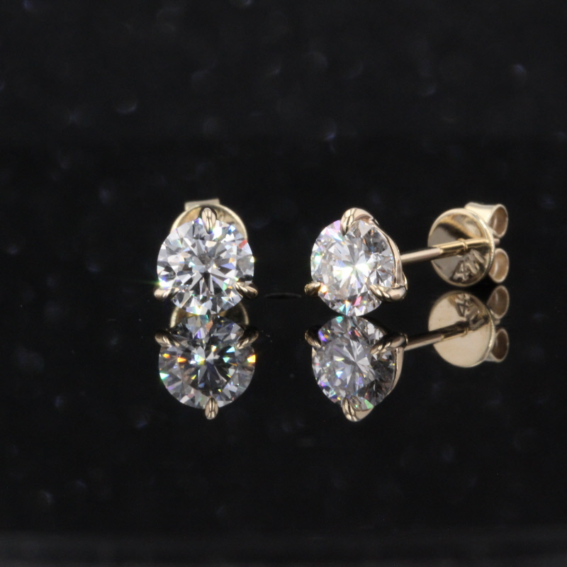 18K Yellow Gold Martini Set 1 Carat T.W Lab Grown Diamond Earring