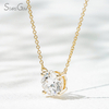Starsgem Different Sizes Round Brilliant Cut Lab Grown Diamond 4 Prongs 10K Gold Diamond Pendant Necklace