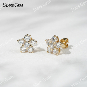 Starsgem 3.2mm Round Brilliant Cut Lab Grown Diamond 18K Gold Diamond Stud Earrings