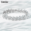 18K White Gold Fancy Shape 3×6mm Marquise Cut Lab Grown Diamond Bracelet