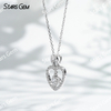 Lock with my Heart 18K White Gold Necklace DEF VS Lab Grown Diamond Pendant