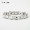3mm Round Brilliant Cut Moissanite S925 Sterling Silver Diamond Eternity Ring