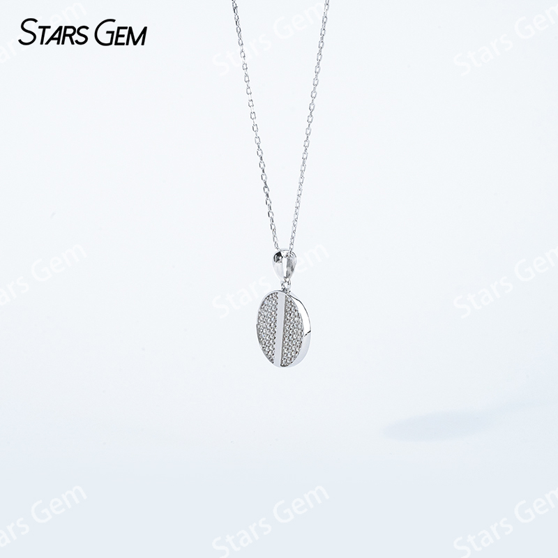 0.8mm Round Brilliant Cut Moissanite S925 Sterling Silver Diamond Pendant Necklace