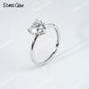 7×7mm Heart Cut Moissanite S925 Sterling Silver Solitaire Engagement Ring